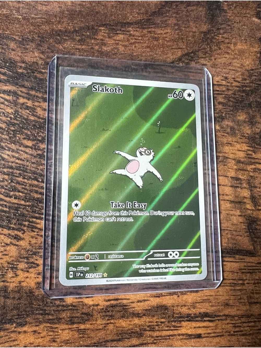 Pokemon Slakoth Holographic Trading Card - 212/191 Illustration Rare